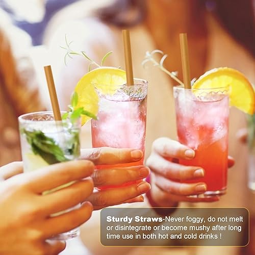 Miniatura 5 de 100 pajitas de caña de azúcar, 8 pulgadas, resistentes, biodegradables, sin plástico, ecológicas, compostables, para batidos, para el hogar,
