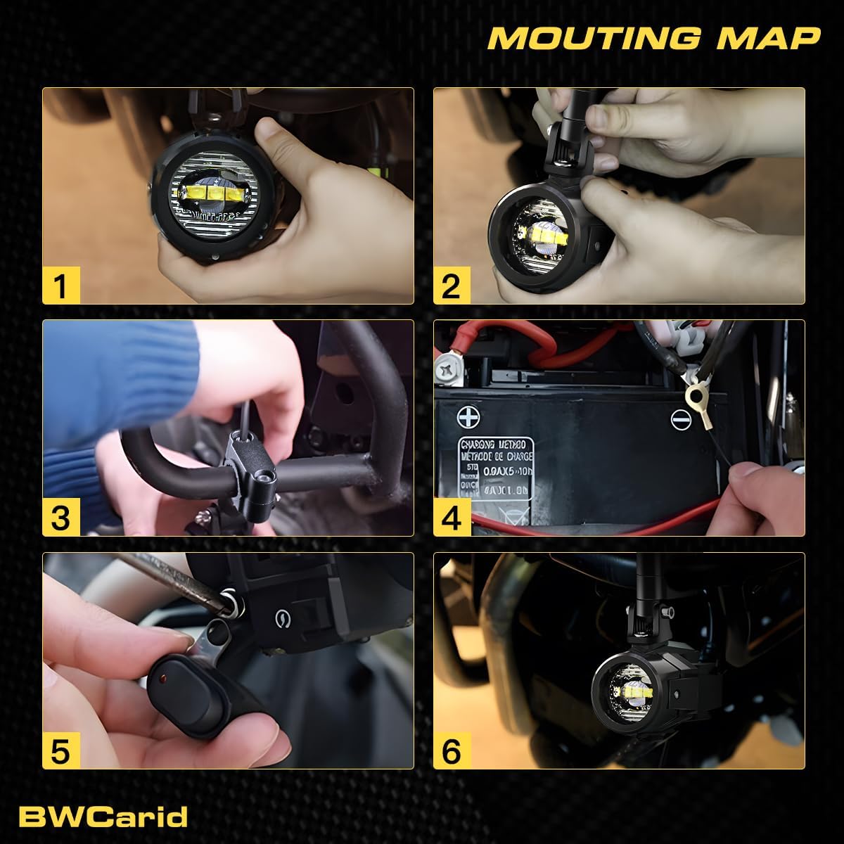 D2 Motorcycle Auxiliary Lights Kit LED Spot Driving Fog Light Pods With Switch Wiring Harness Clamp Mount Brackets Kit for R1200GS F800GS ADV Adventure Touring Streetbike