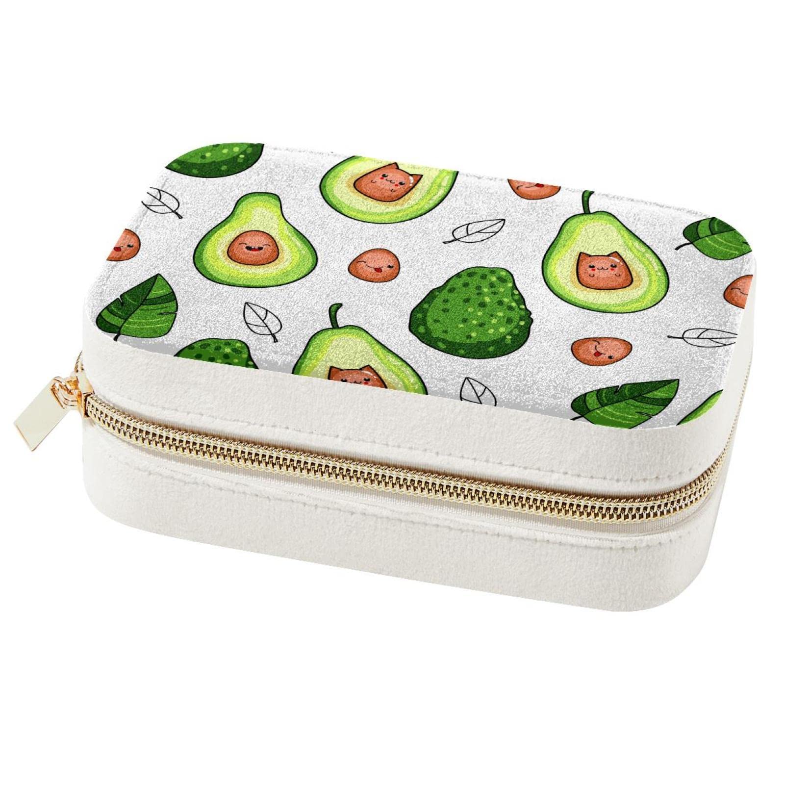 Boîte à bijoux de voyage avocat compacte pour le rangement des bagues et boucles d'oreilles
