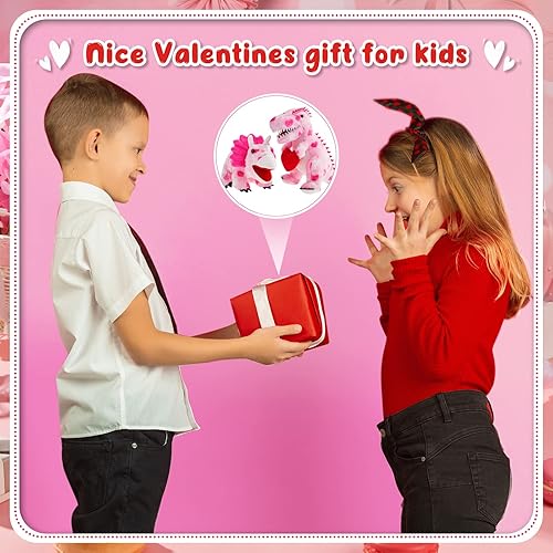 Miniatura 7 de 2 unidades de 12 pulgadas de animales de peluche para el día de San Valentín dinosaurio de peluche con forma de corazón Kawaii rosa para niños y
