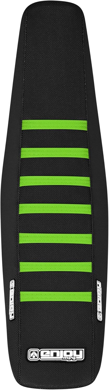 Enjoy Mfg Seat Cover - Compatible with Kawasaki 2019-2022 KX450F KXF450 KXF 450 - #174 (All Black/Green Ribs)