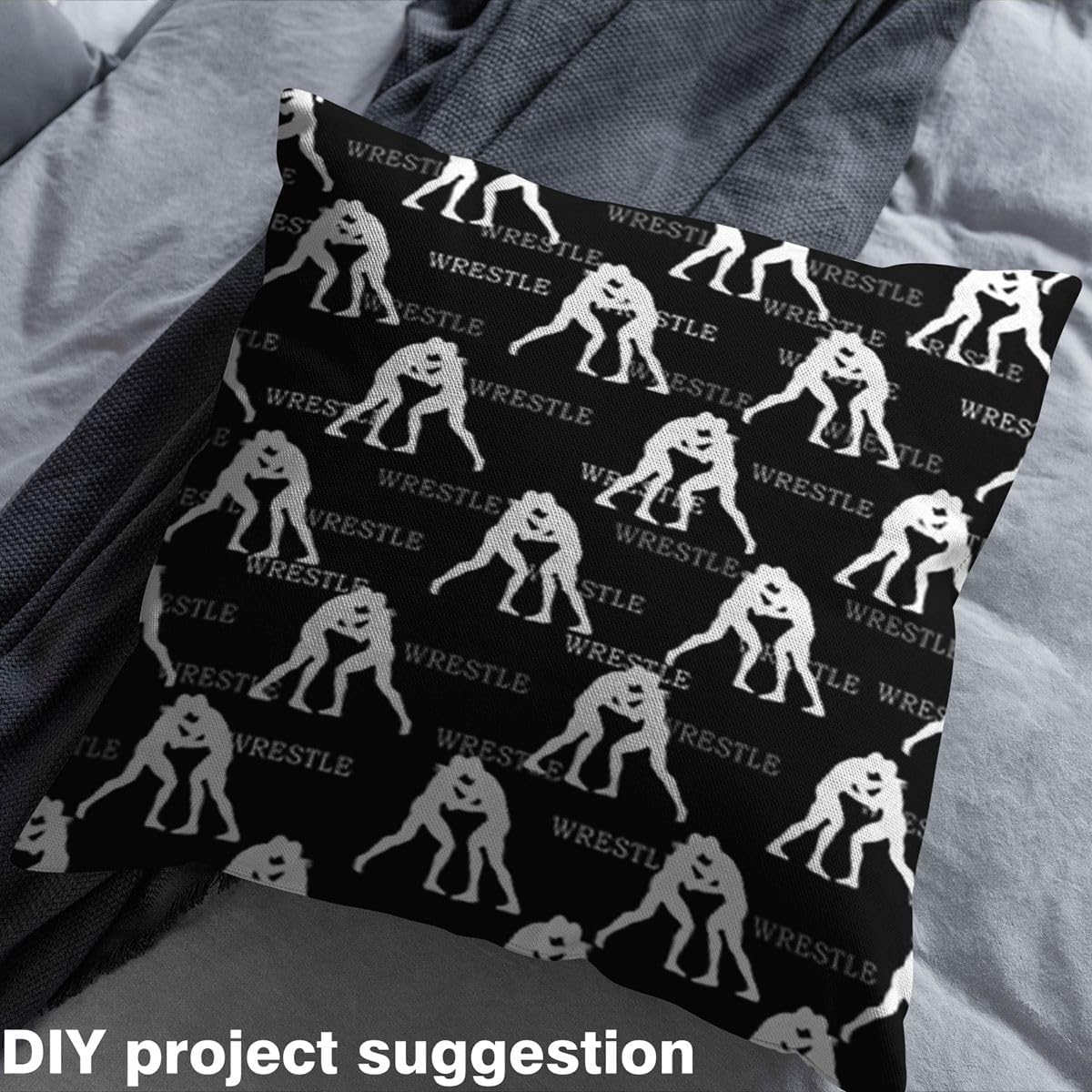 Feelyou Boys Wrestle Upholstery Fabric for Chairs for Kids Girls 2 Yards Wrestler Pattern Fabric by The Yard Sports Theme Black Decor Decorative Waterproof