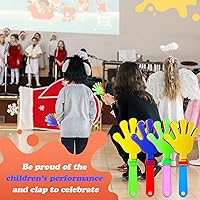 Vista 5 de Sratte 80 piezas de 7.5 pulgadas de mano de 7.5 pulgadas, clappers a granel, agentes de ruido, recuerdos de fiesta, mini tablero de sonido de mano