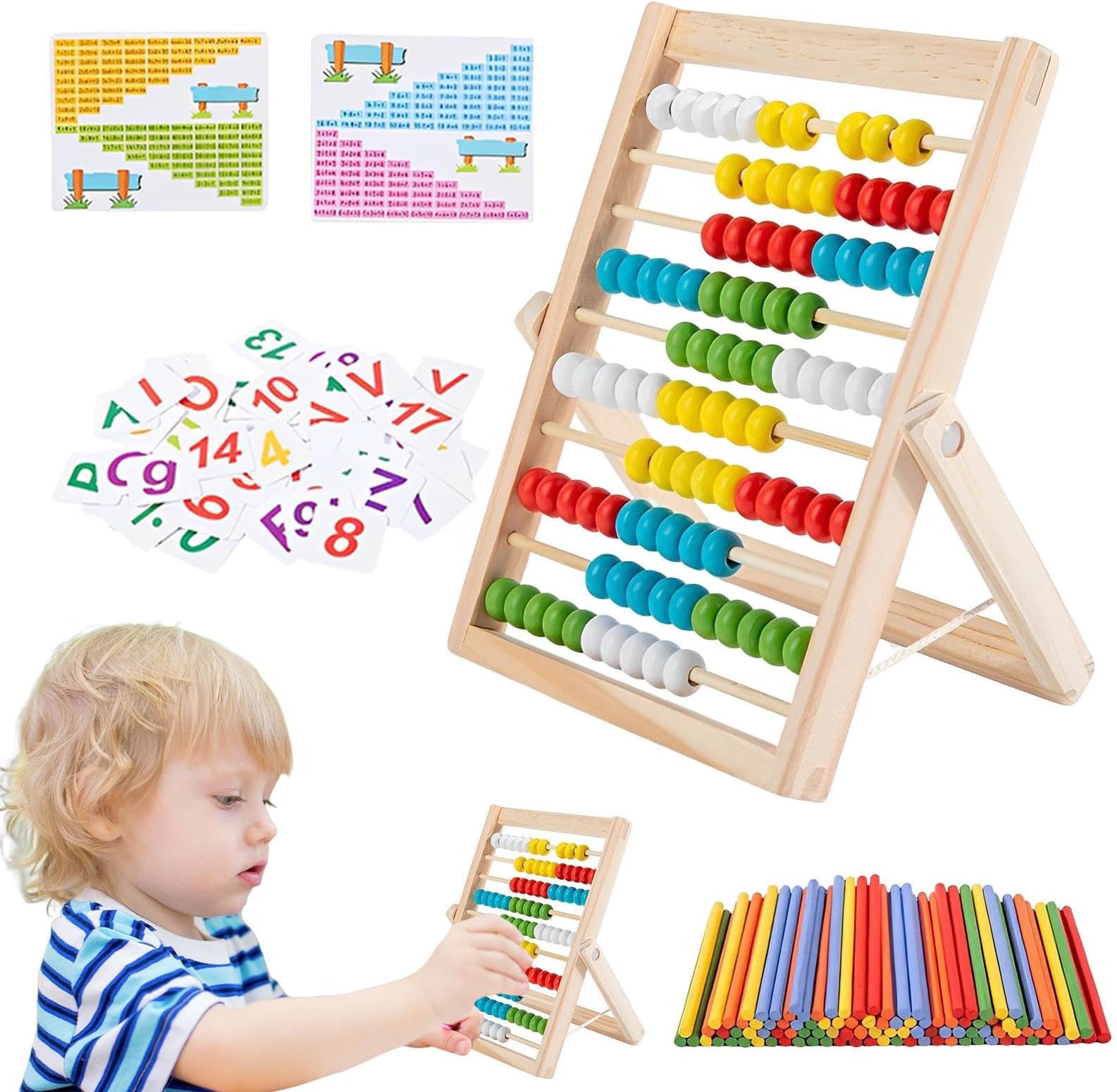 Kids Abacus - Educational Math Learning Toy - Addition Subtraction Learning Game - for Preschool Kids Girls Boys Home Kindergarten Nursery Classroom