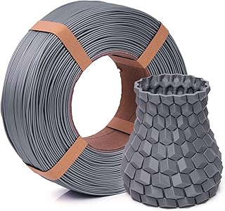 Inland 1.75mm PLA PRO (PLA+) 3D Printer Filament Refill, 1KG (2.2lbs) Spooless Filament, Dimensional Accuracy +/- 0.03mm, Silver Refill for Inland Reusable Spools