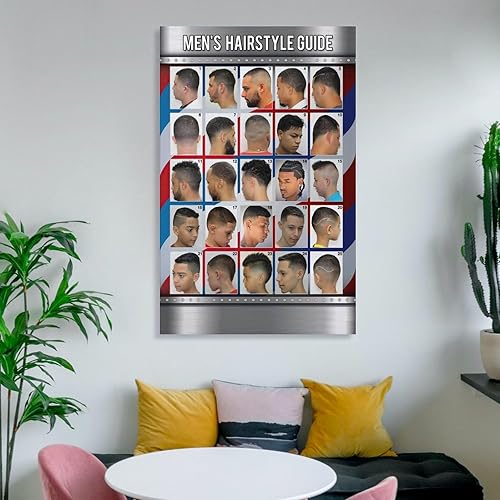 Miniatura 6 de Póster de guía de peinado para hombre, barbería, arte de pared, lienzo, pinturas artísticas para pared, decoración del hogar, decoración de sala de