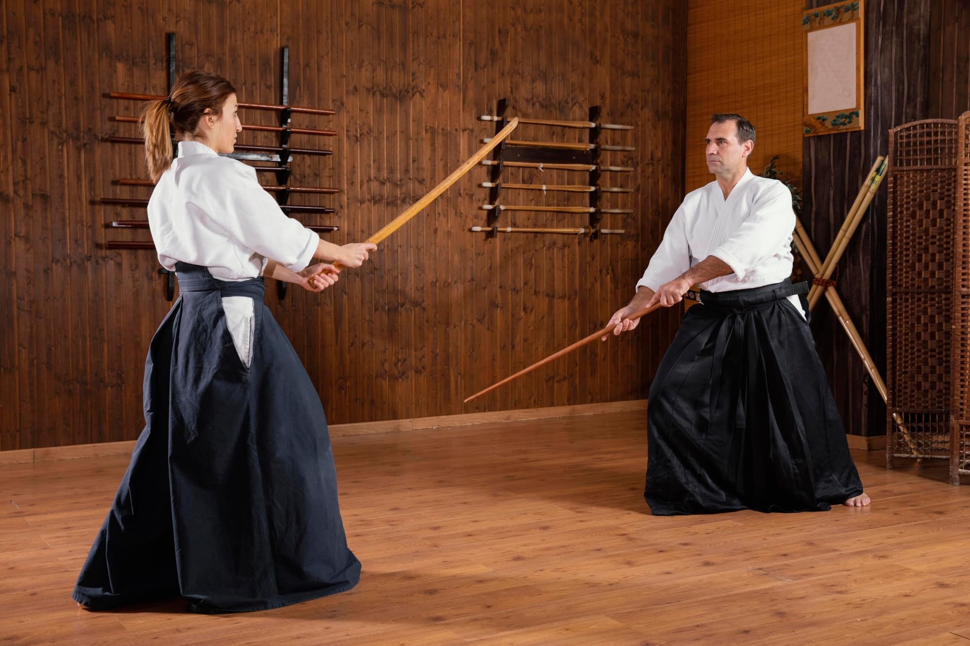 Bokken bois Suburito, Bokuto avec Tsuba - Entraînement pour Aikido, Iaido, Kobudo, Kendo.