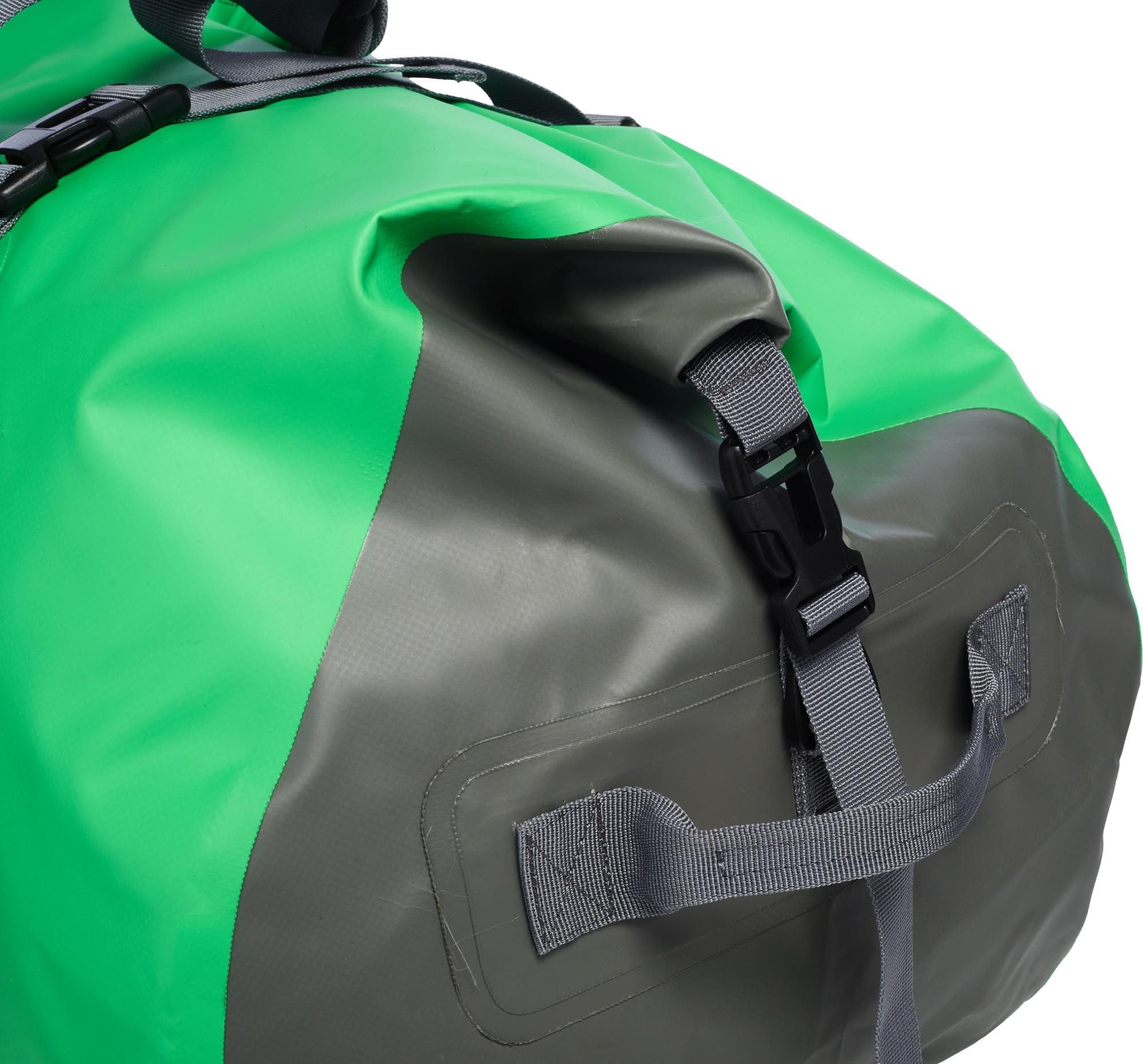 aQuos 100L wasserdichte Reisetasche – Dry Bag XXL aus LKW-Plane | Robuste Outdoor-Tasche mit Rucksackfunktion, Rollverschluss & Schultergurten (Grün)