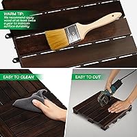 Vista 5 de Idzo Baldosas de Terraza Entrelazadas 9.6 PIES CUADRADOS - 10 PIEZAS Baldosas Impermeables de Madera de Acacia para Patio, Baldosas de Piso