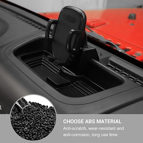 Miniatura 4 de JeCar Soporte de teléfono compatible con Jeep Wrangler JK y Unlimited 2012-2017 Dash Phone Mount con bandeja de almacenamiento