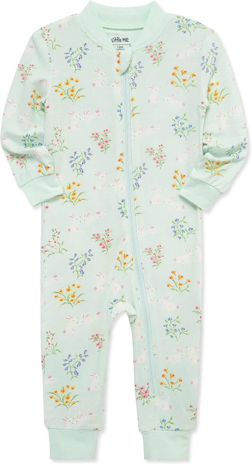 Little Me Clothes for Baby Girls' Zip Front Pajama Footies, 12-24 Months image 3