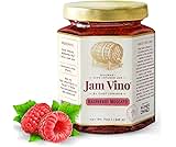 Jam Vino Gourmet Raspberry Moscato Wine-Infused Jam 7oz | Moscato, Raspberries | All Natural, Plant Based, Gluten Free, Vegan | Fruit Spread