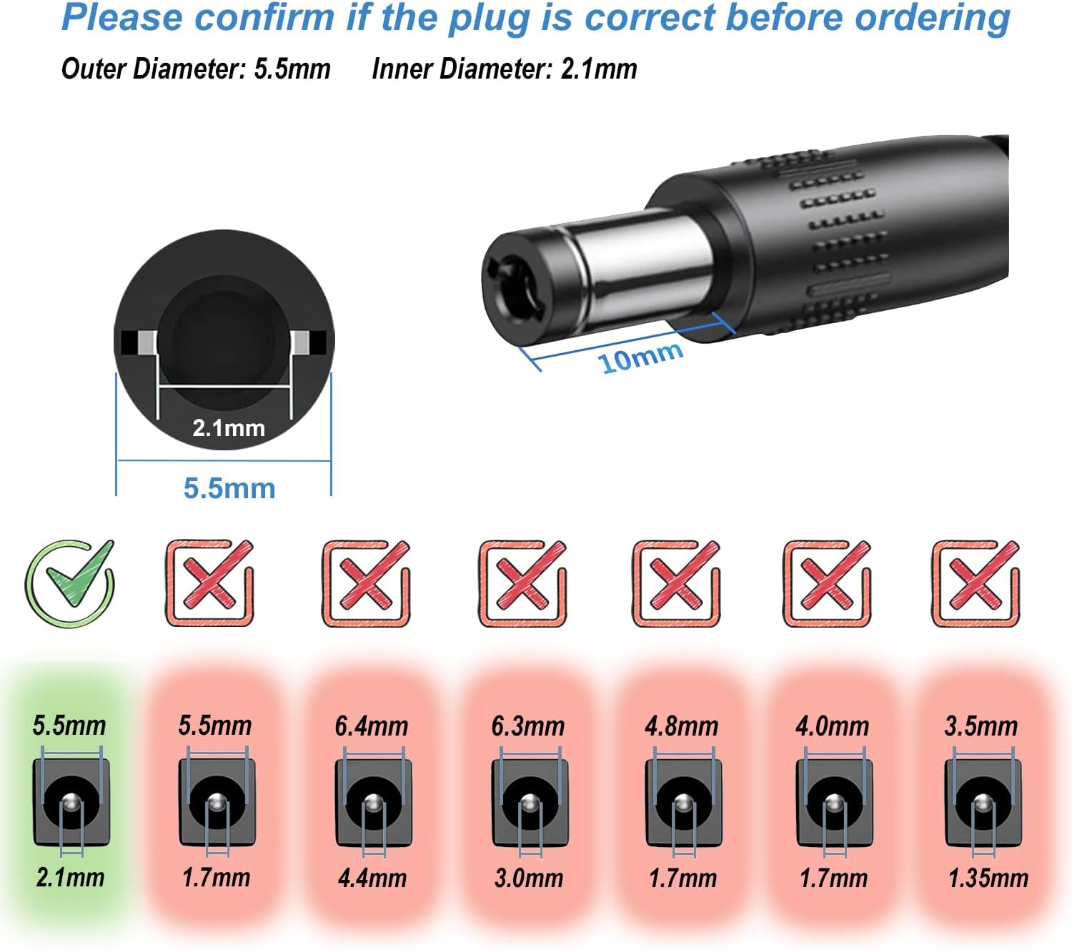 12V Power Supply, 12V 2A 24W Power Supply AC100-240V to DC 12 Volt Adapter with 5.5mm x 2.1mm Tip and LED Terminal Connector for LED Strip Lights, CCTV Cameras, Routers and More, 5 Pack