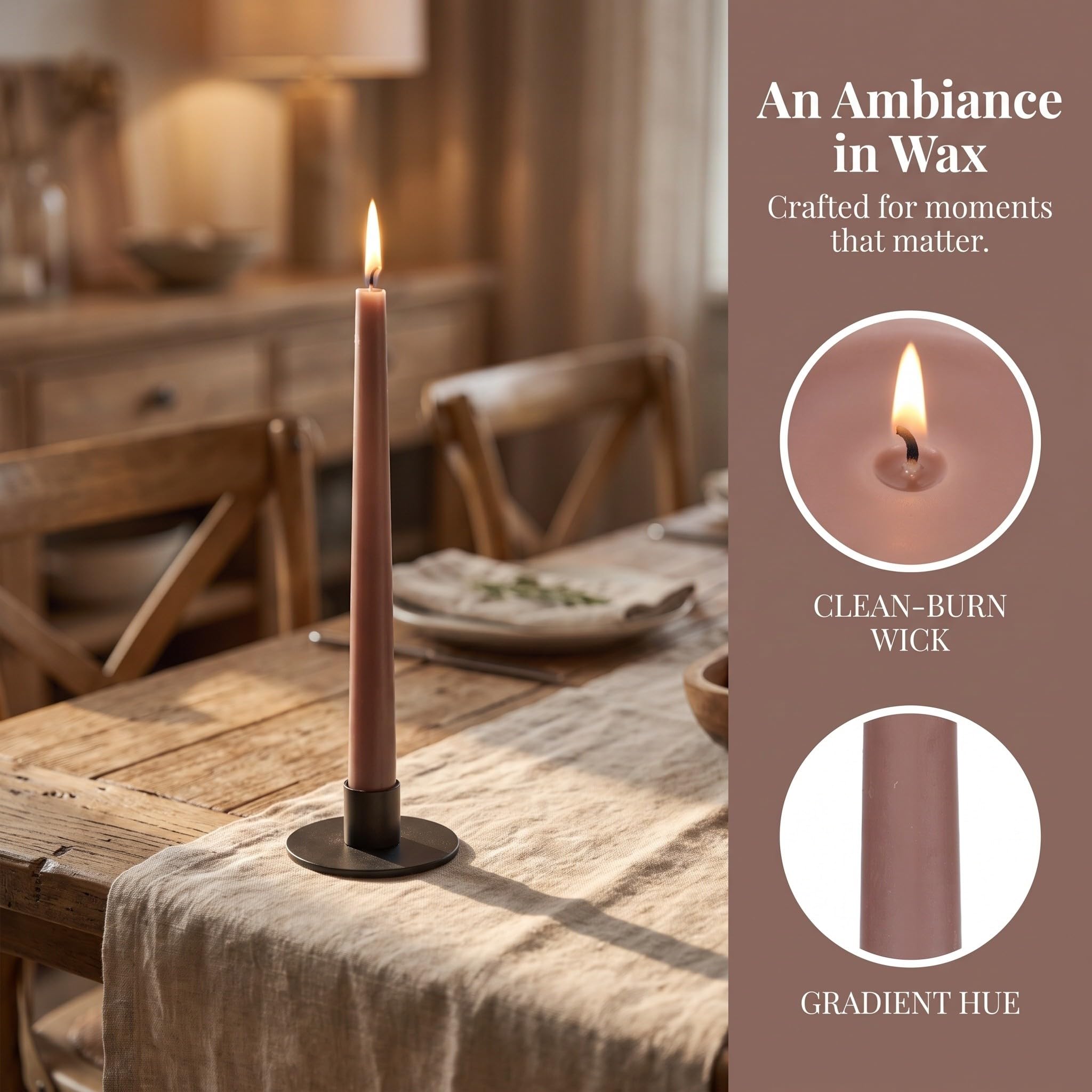 Toddmomy Set de 8 Velas Cónicas Marrón de 25 Cm, Cera Vegetal con aroma a Café, Velas altas decorativas de larga Duración de 6 Horas para Boda, Navidad, Restaurante y Centro de Mesa