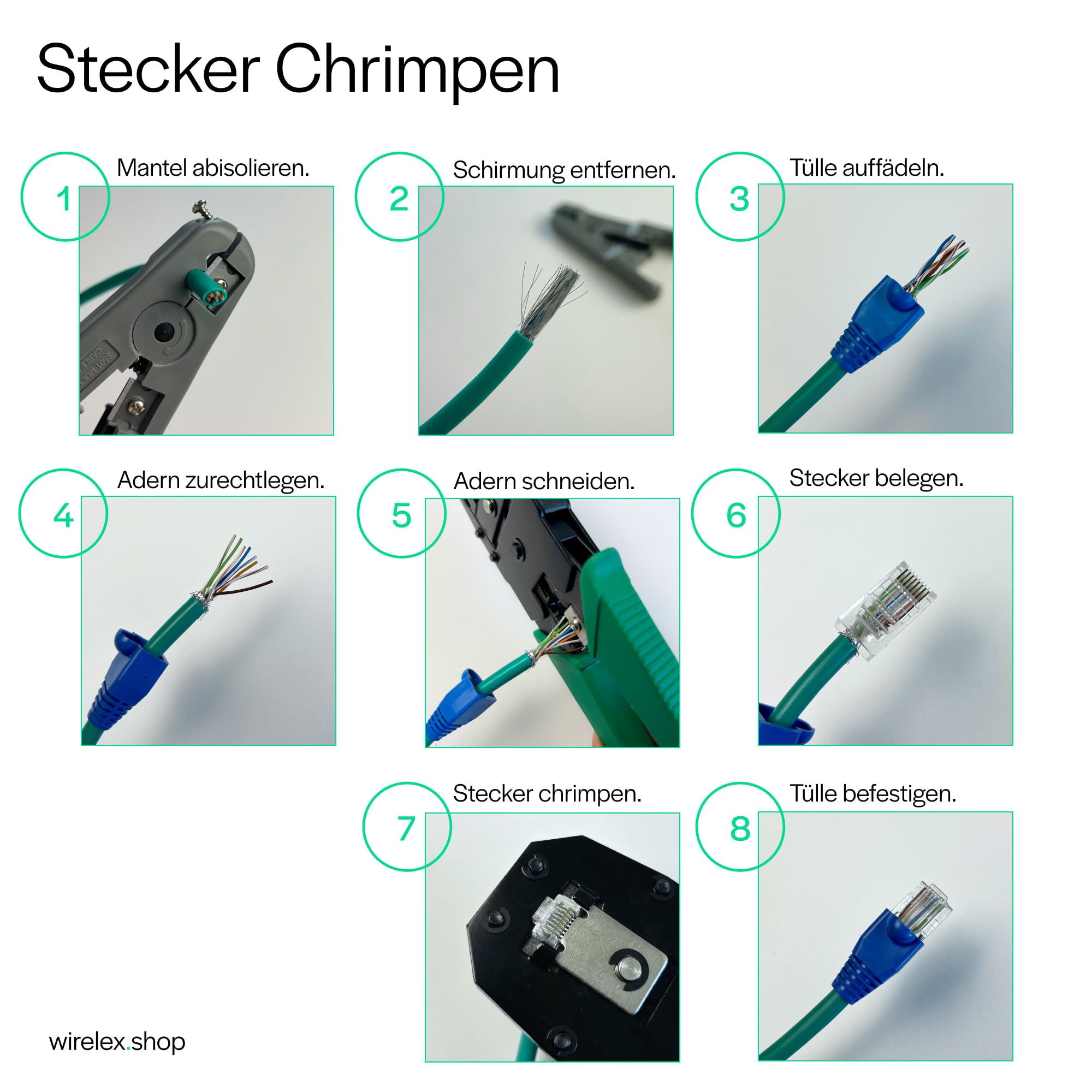 10-tlg. Netzwerk-Werkzeugset mit Tasche - RJ-45/12/10 Crimpzange, LAN-Tester mit Sweep Mode, LSA-Werkzeug, Schraubendreher, Kabelbinder, für Heimnetzwerke und SOHO