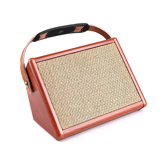 Juspins 15瓦数吉他音箱 蓝牙音响 伴唱话筒输入 具有音量、低音和高音调节 复响效果 内置可充电电池