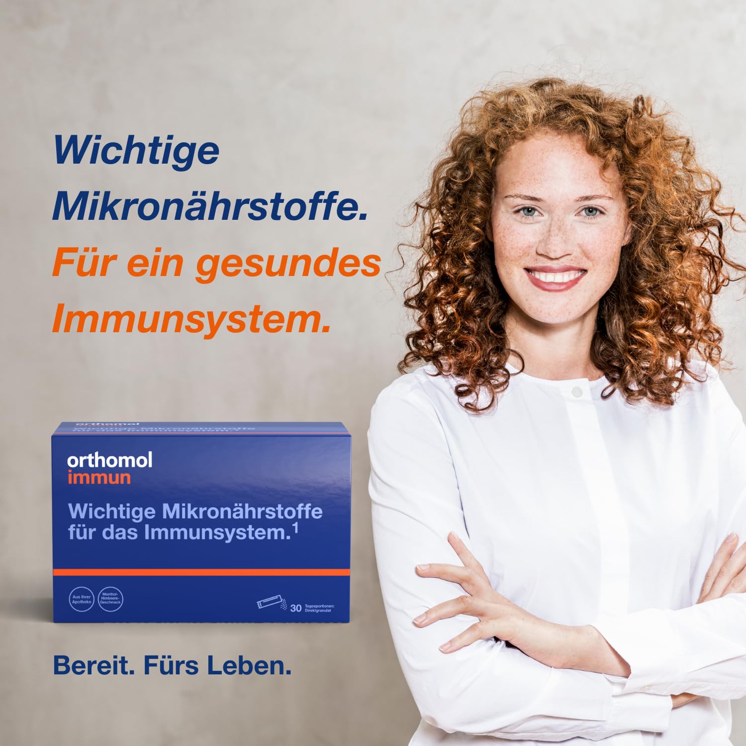 Orthomol Immun Direktgranulat Menthol-Himbeere: 25 Nährstoffe zur Unterstützung des Immunsystems*, u.a. mit Vitamin C, Vitamin D & Zink als Beitrag zu einer normalen Funktion des Immunsystems, 30 Stk.