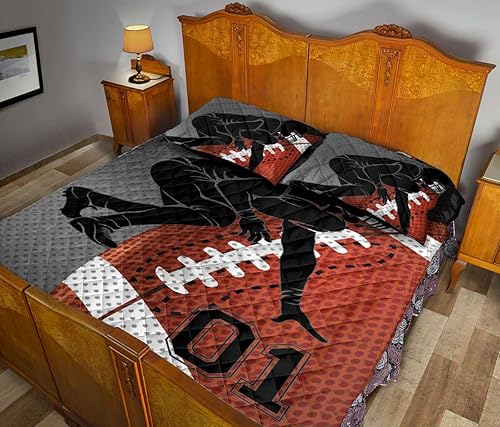 Miniatura 3 de OhaPrints Regalo personalizado de jugador de defensa de fútbol para los amantes de los fanáticos, manta y fundas de almohada, juego de ropa de cama