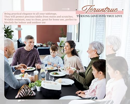 Miniatura 4 de Paquete de 12 manteles redondos negros de 90 pulgadas, de poliéster, manteles negros para mesas redondas, impermeables, resistentes a las manchas,