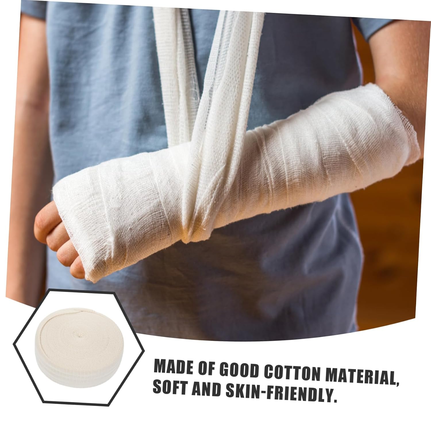Gatuida 10m Elastic Tubular Bandage Elastic Support Wrap for Arms Legs Comfortable Cotton Stockinette for Pets and Human Use Lightweight Breathable for Casts Braces