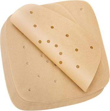 120Pcs Air Fryer Parchment Paper Liners, 8.5in Square Perforated parchment paper for Air Fryer, Premium Bamboo Steamer Liner for Air Fryers Baking Cooking Oven, 8.5 INCH