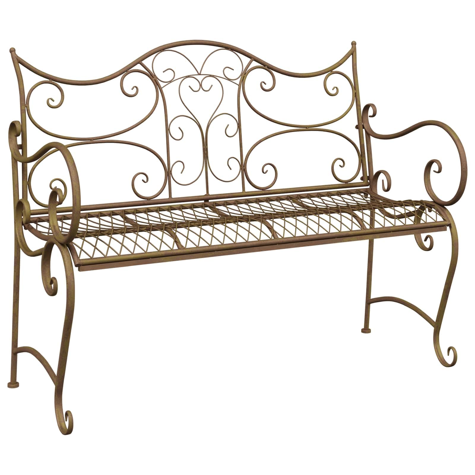 Fengshui Ławka stalowa 2-osobowa 114 cm antyczny brąz