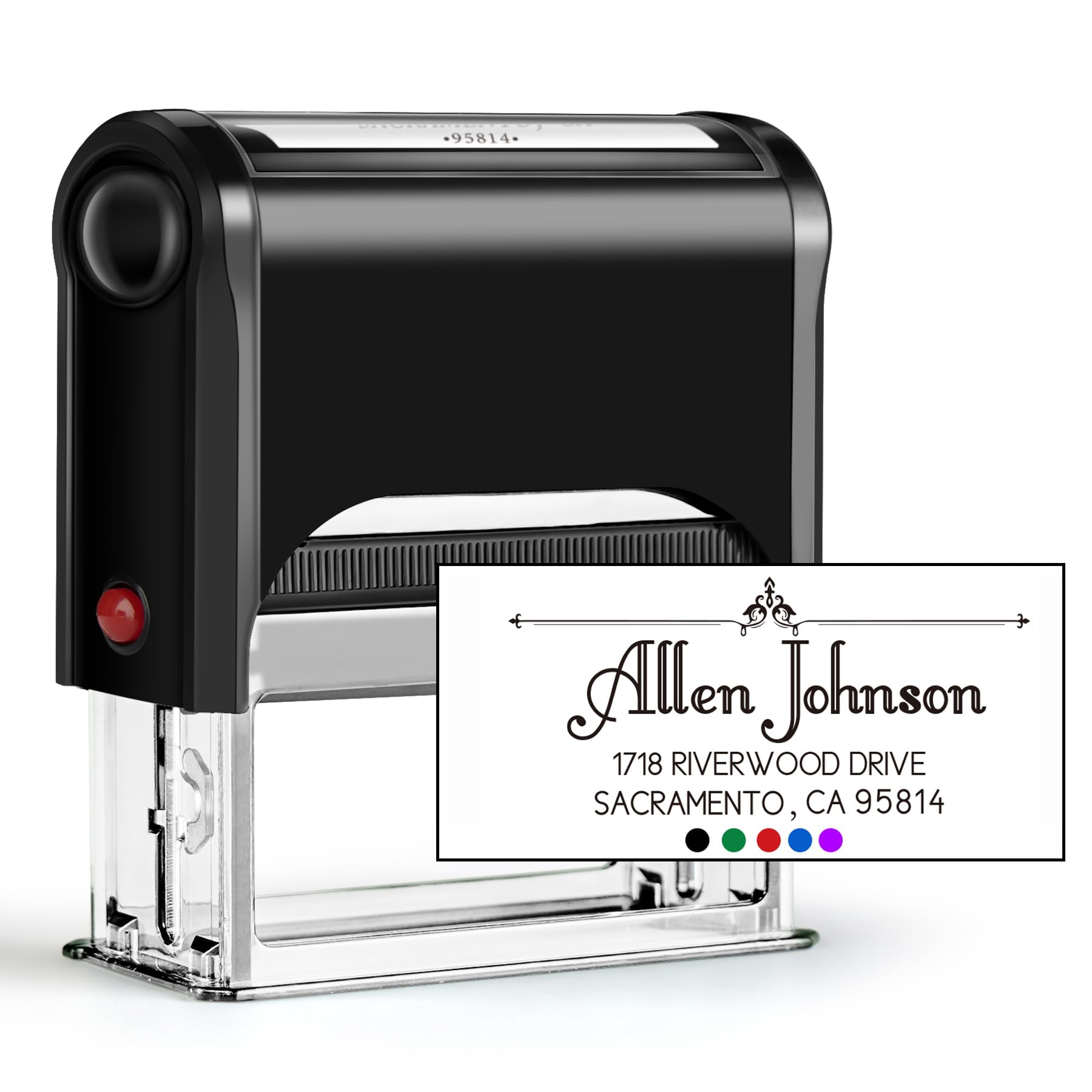 Vstarner Custom Address Stamp | Personalized Address Stamp | Return Address Stamp | Self-Inking Stamp | Cursive Address Stamp (style-08)