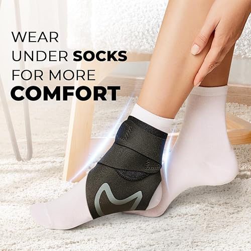 Miniatura 7 de Plantar X Wrap - Tobillo de compresión (tamaño pequeño y mediano) para hombres y mujeres, manga de pie de neopreno transpirable  Dolores en los