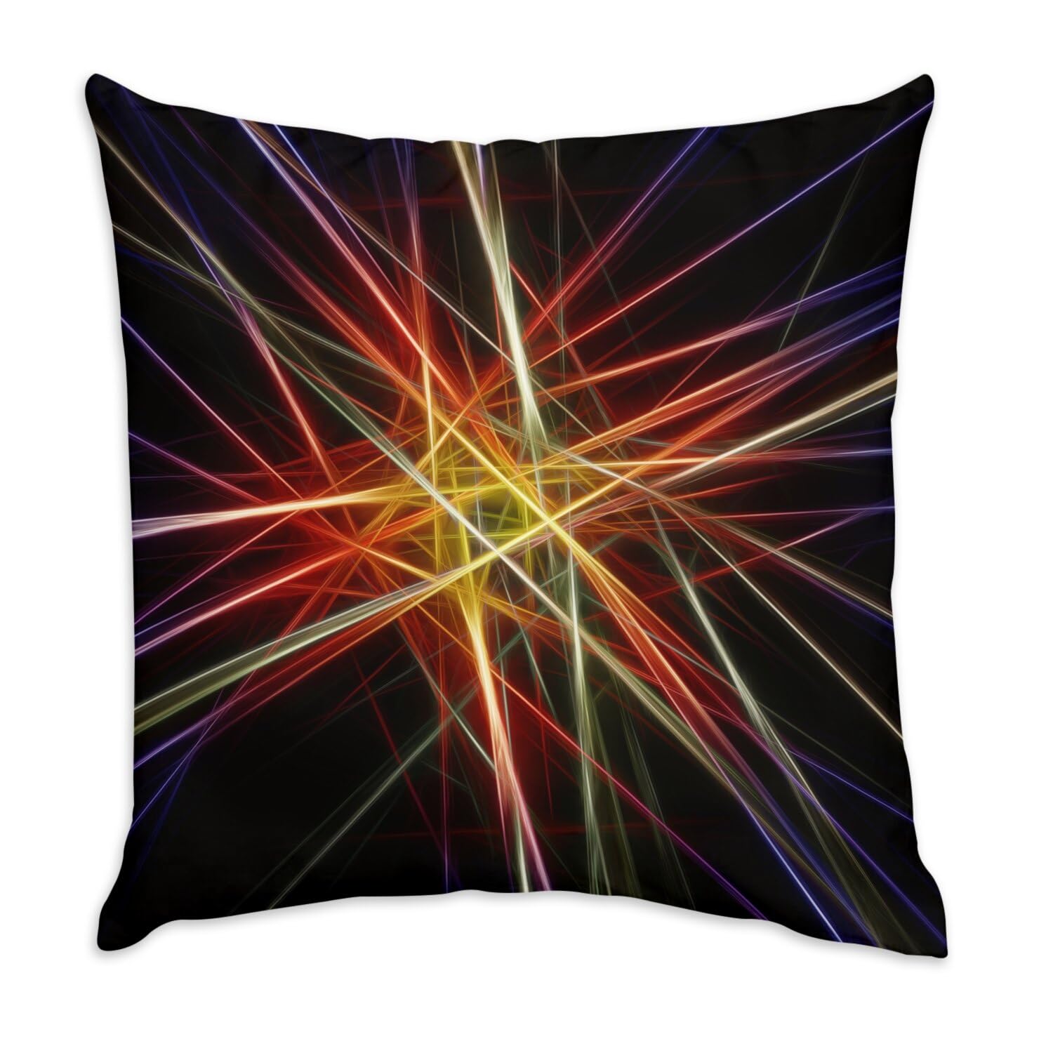 Coussin en velours blanc motif laser abstrait déco salon moderne