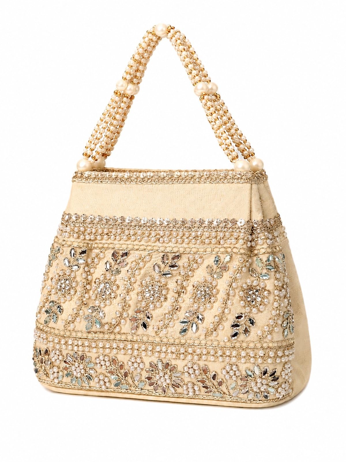 Embroidered Embellished Potli| Off White Potli Handbags For Women | Potli Bags For Ladies For Wedding | Potli Bags For Women | Wedding Bags For Woman |Potli Bag For Ladies For Marriage-image-26