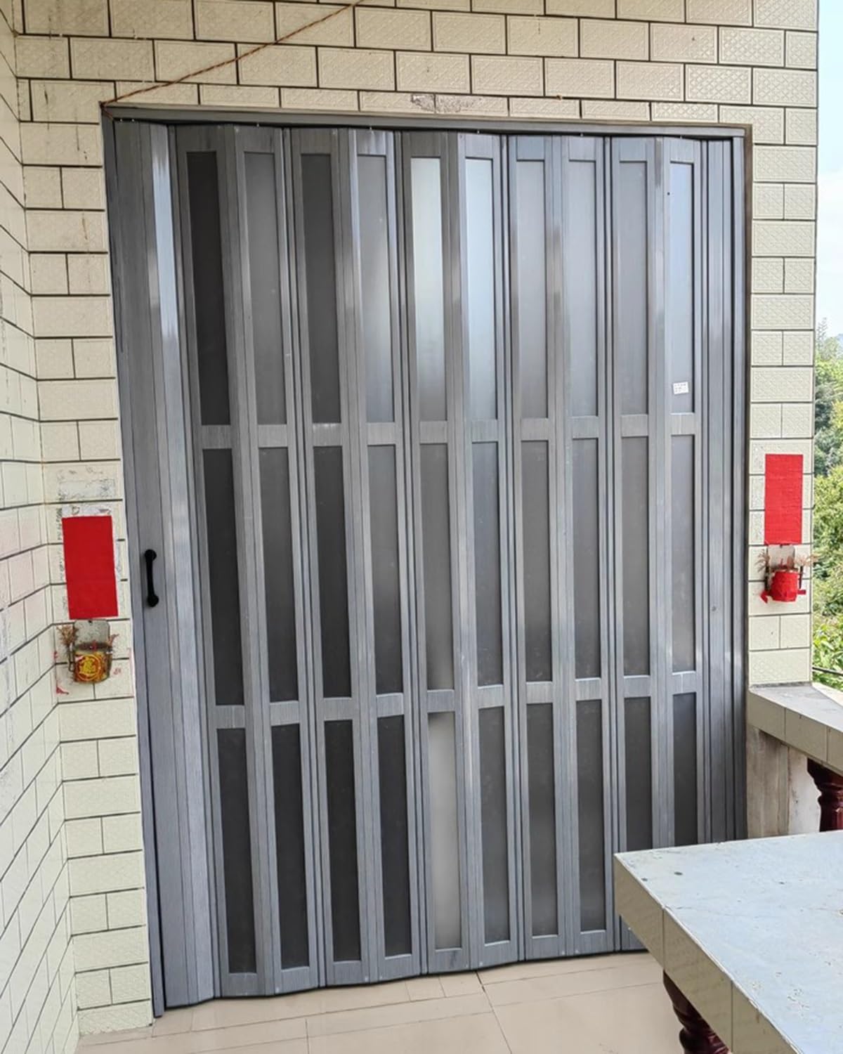 Porte pliante accordéon en PVC coulissante 32x80 pouces pour placard intérieur