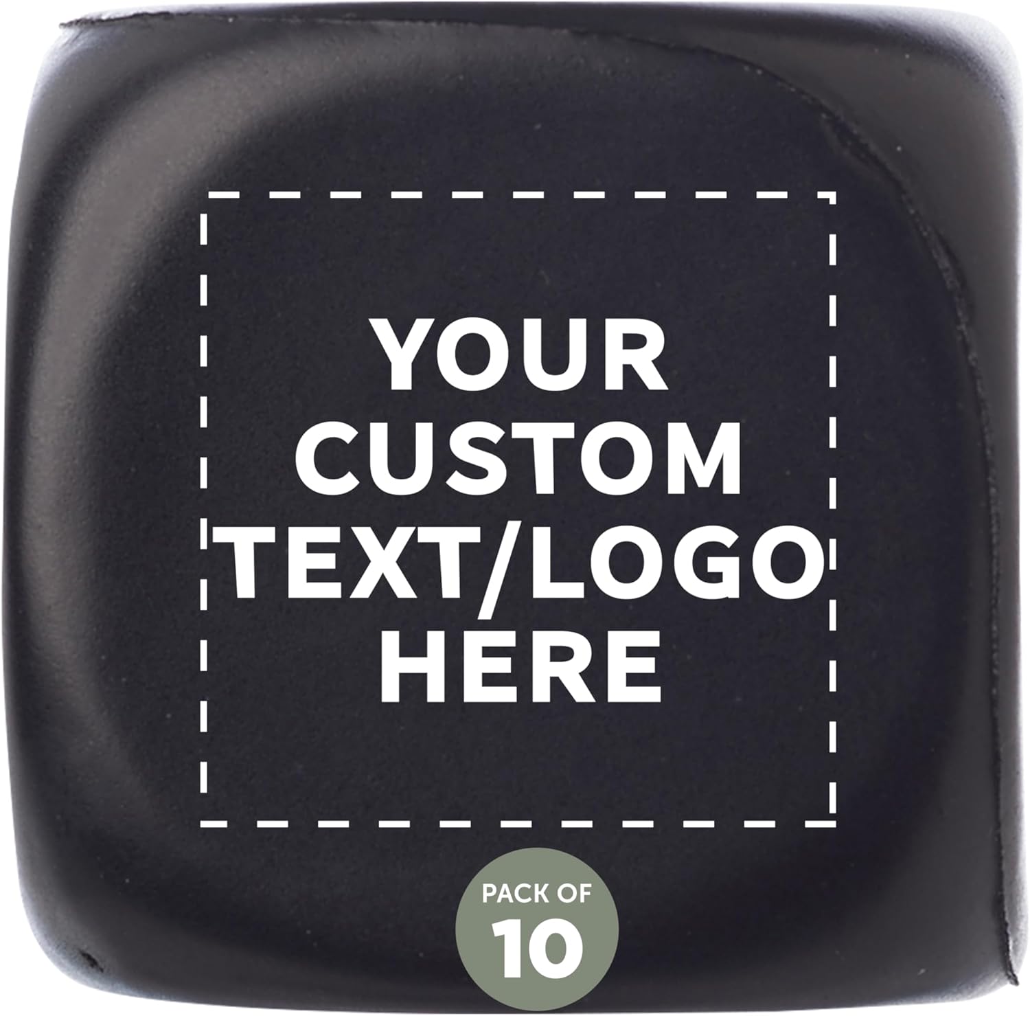 DISCOUNT PROMOS Custom Plain Dice Shaped Squeeze Balls Set of 100, Pesonalized Bulk Pack - Perfect for Promotional Giveaways - Black