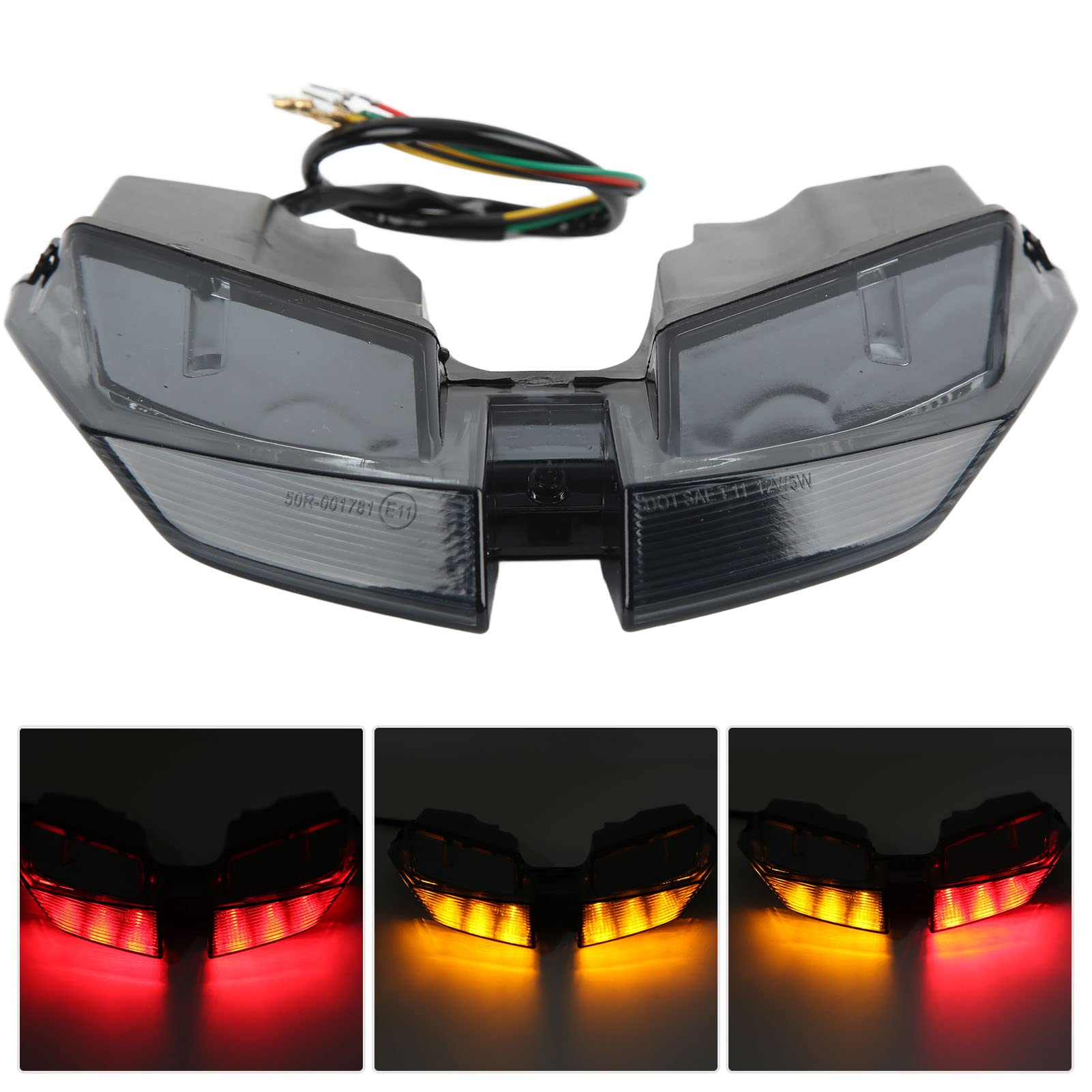 Fanale Posteriore a LED per Moto, Fanali Posteriori KIMISS Lampada di Arresto di Guida del Freno Lente Fumé Sostituzione della Lente in PMMA per HYPERMOTARD 821 939 950 SP 2012‑2021
