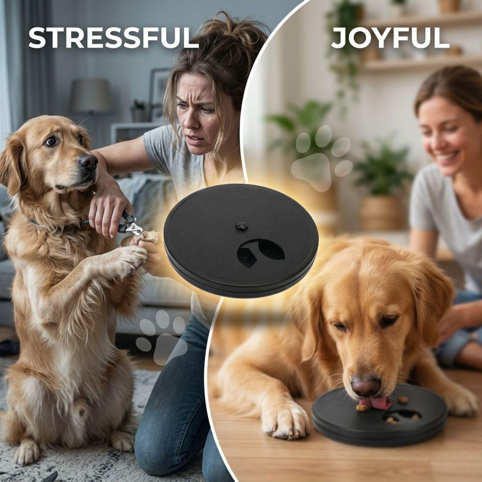 Kit per grattare unghie per cani, lima girevole 3 in 1 per zampe di animali domestici con dispenser per dolcetti, giocattolo puzzle per cani e gatti di piccola e grande taglia, 30 x 30 x 3,8