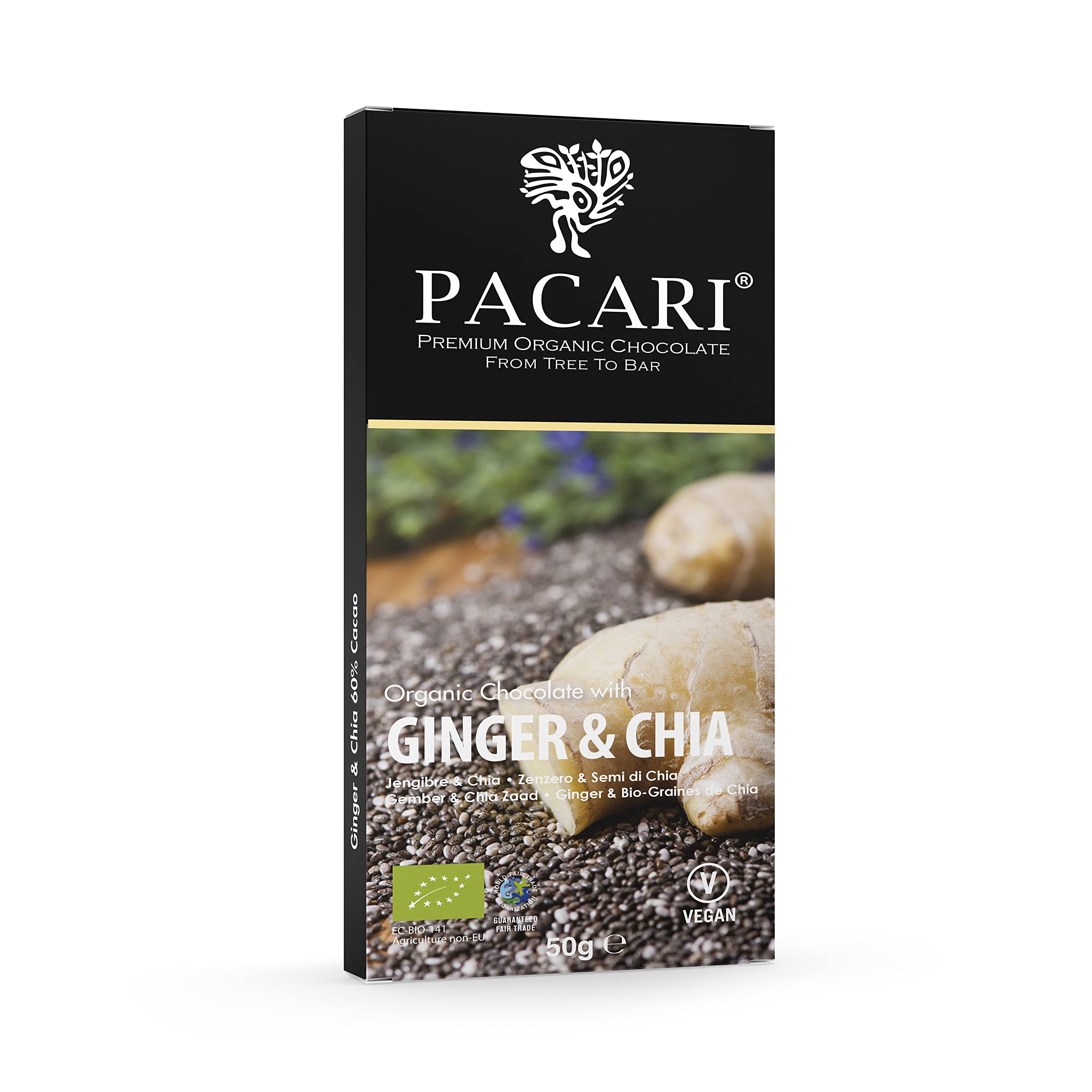 Ginger & Chia Organic Chocolate Bar