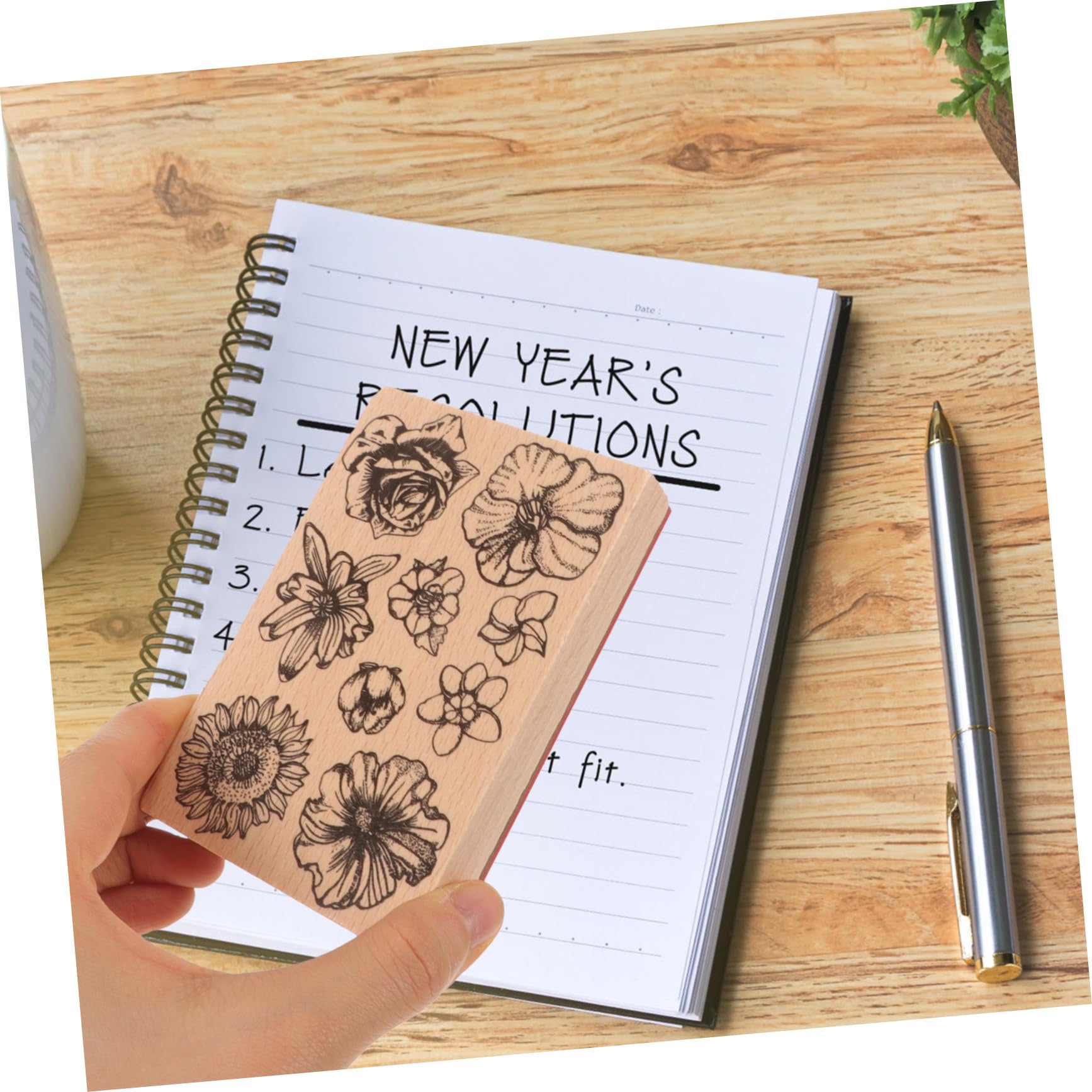 4pezzi Timbrini Decorativi per Scrapbooking e Timbri Floreali per e Te Design e Adulti