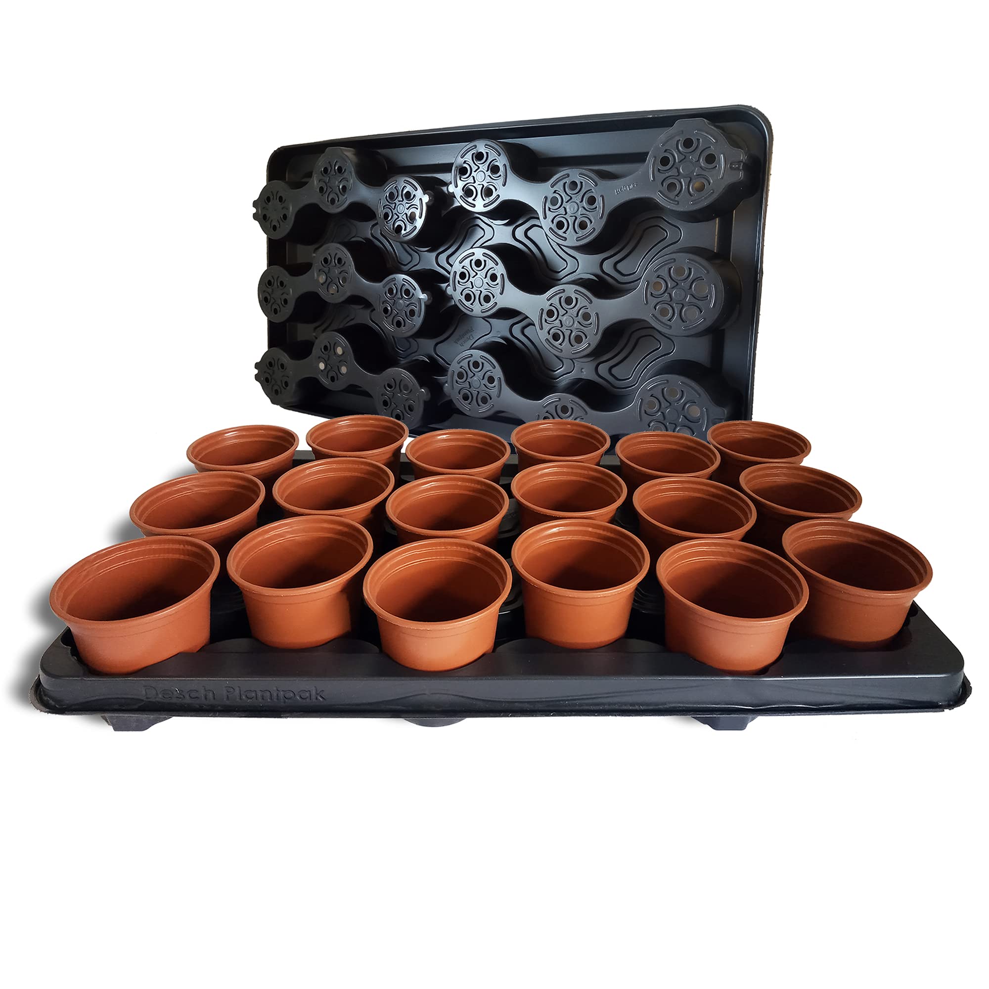 Elixir Gardens Plastic Plant Pot + Carry Trays | Round Pots 9cm Diameter x 9cm | Various Quantities To Choose From | 288 Pots + 16 Carry Tray
