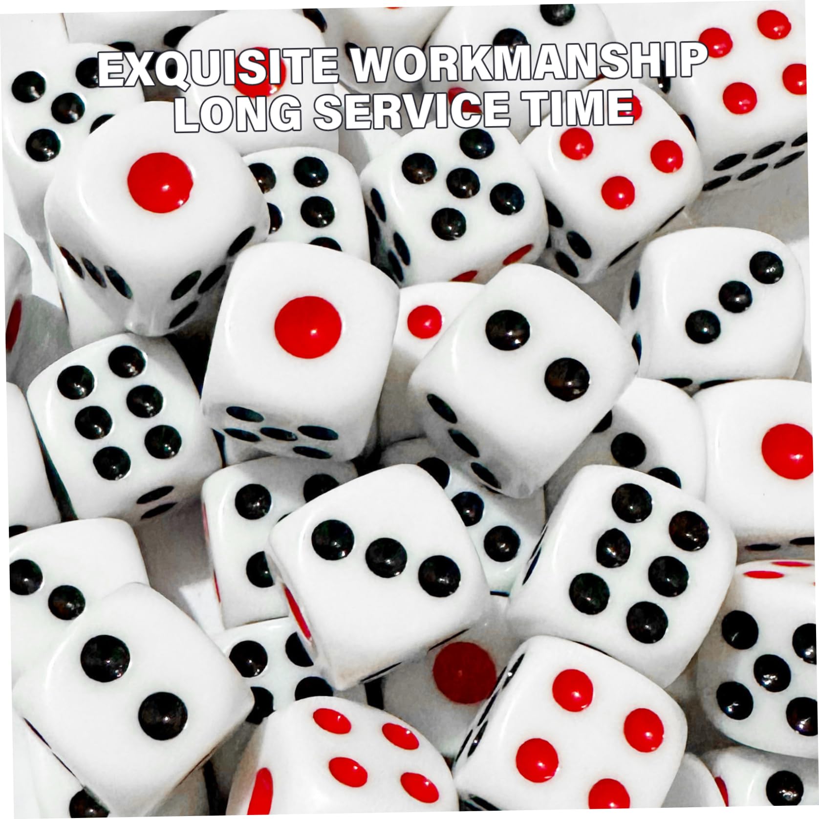 Set di Dadi da 50 Pezzi, Dadi in Acrilico a 6 Facce, Mini da 8 mm con Punti Neri e Rossi per Giochi da Tavolo, insegnamento della Matematica, attività, Tema del Casinò, bomboniere del Casinò