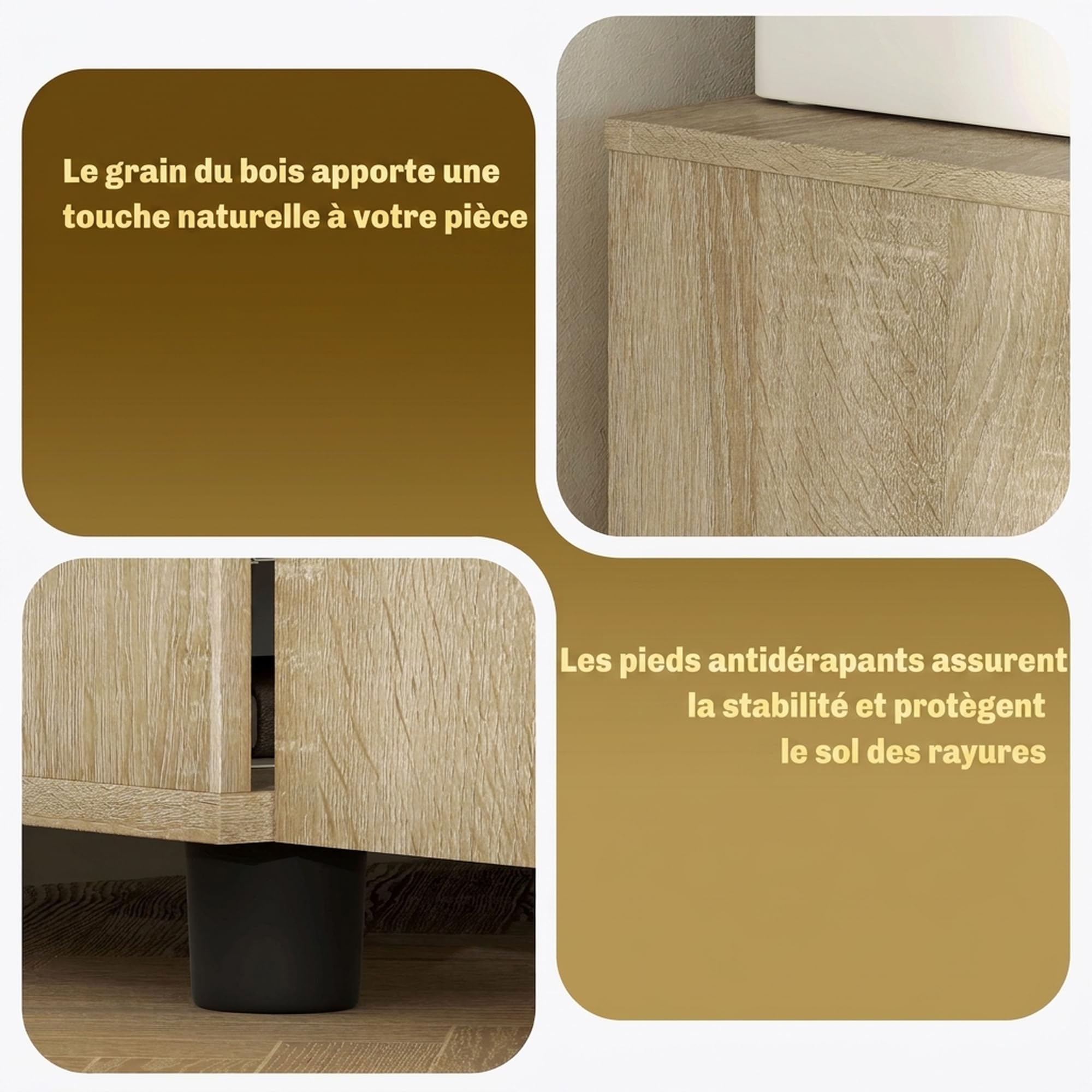 Vinsetto 2-poziomowa szafka biurkowa 2-drzwiowa 80 x 40 x 80 cm dąb