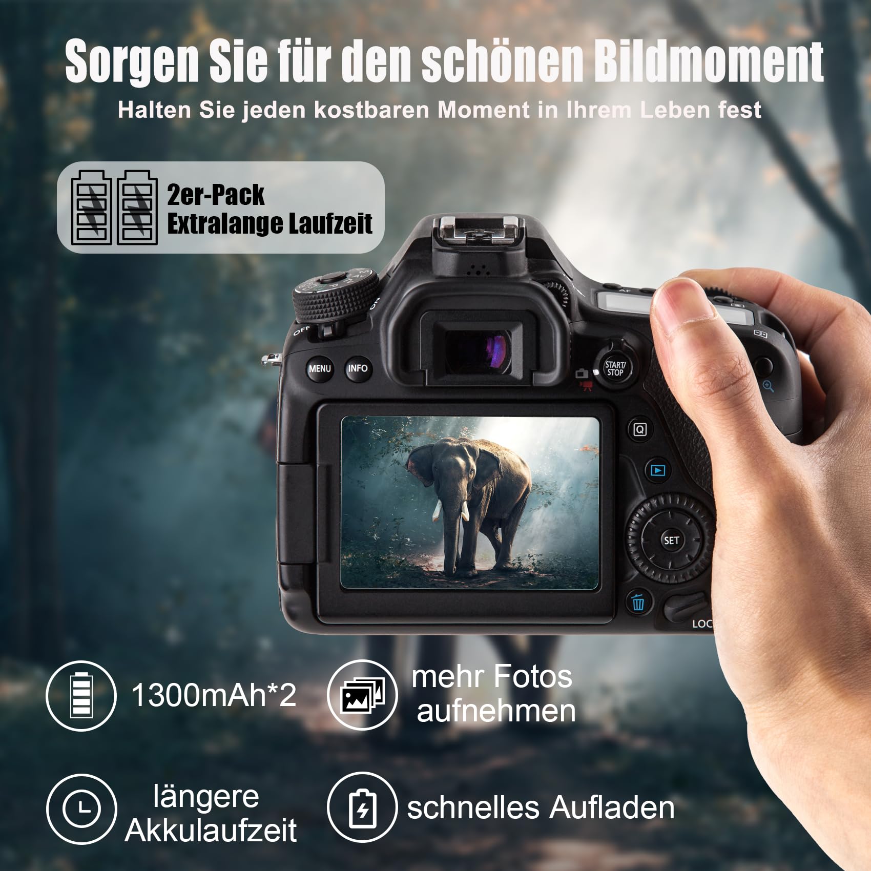 JYJZPB 2 X NP-FW50 Akku und USB Doppel Ladegerät mit SD-Kartenslot für Sony
