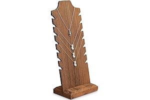 MOOCA Wooden Freestanding Necklace Holder Stand for Multiple Necklaces