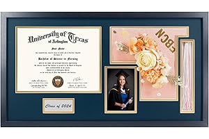 Graduation Frames 2023 8x10 Diploma Holder, GraduationMall Shadow Box Frame Cap &...