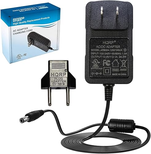 HQRP Adaptador de CA de 12 V compatible con Shure BLX4, BLX88, BLX4R, GLXD6, UABiasT, PG4, PGX4, PGXD4, SLX4, SLX4L, P2T, FP33 Adaptador de