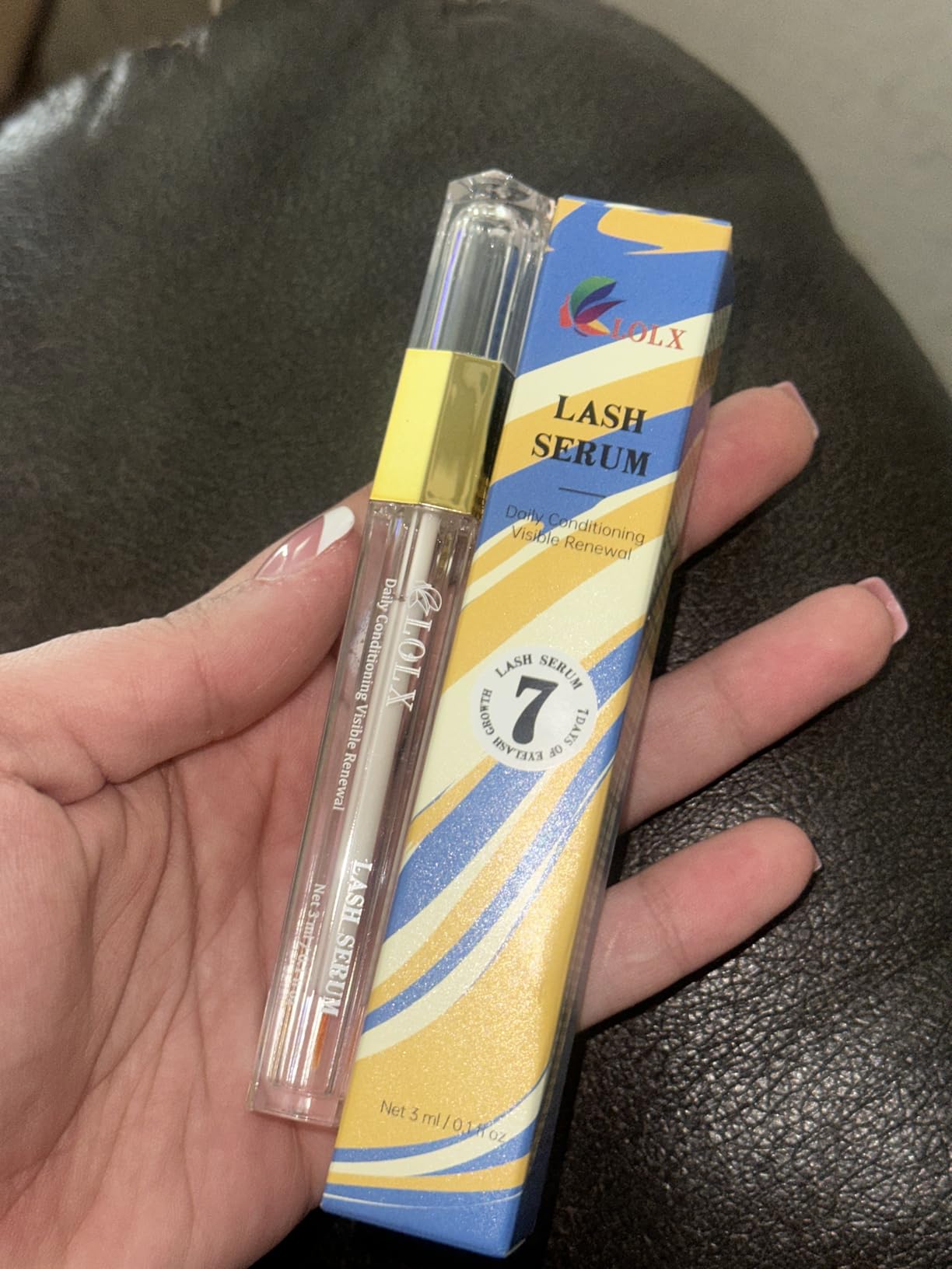 LOLX Lash Serum for Eyelash Growth, Peptide Infused Eyelash Serum - Visible Results in 7 Days Eyelash Growth Serum to Boost Longer Fuller and Thicker Looking Lashes for Sensitive Eyes, 3mL (3 mL)