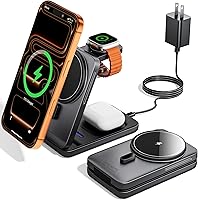 Vista 1 de KPON Foldable 3in1 Charging Station for Magsafe, Travel Phone and Watch Charger for Apple, Wireless Charging Dock for Multiple Devices iPhone 17 16