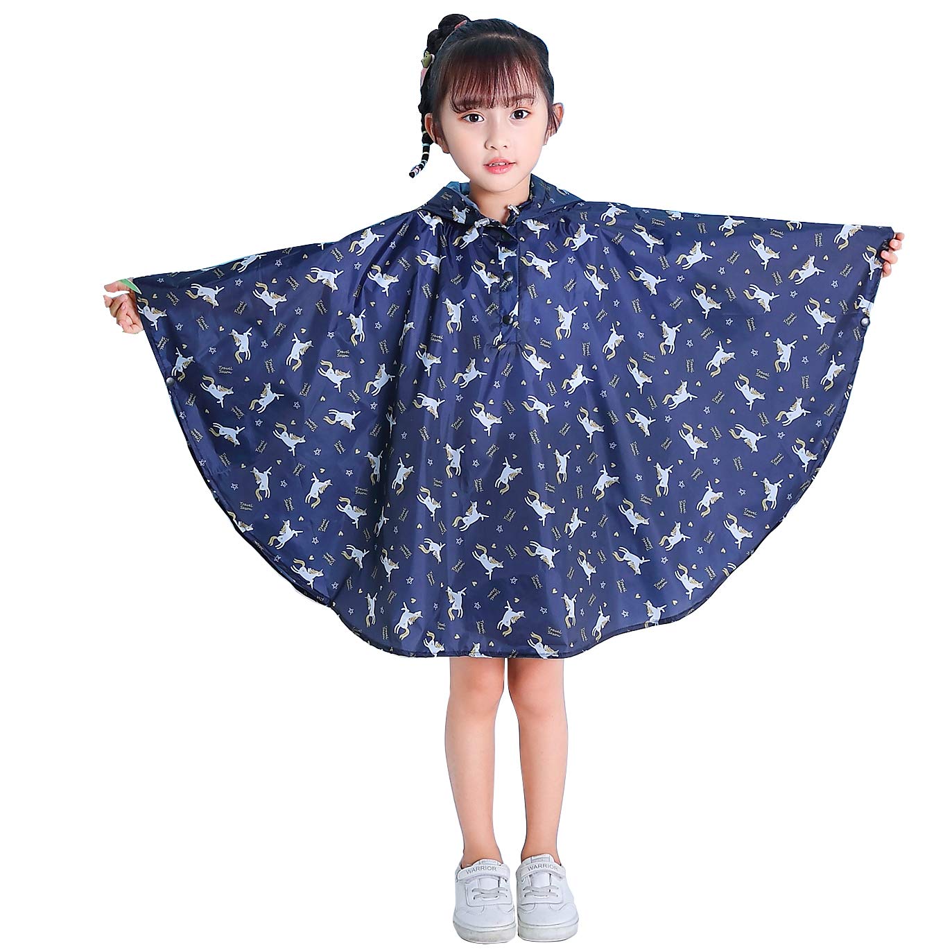 Gaga city Bambini Impermeabile Giacca da Pioggia Poncho da Pioggia Bambina Incappucciato Riutilizzabile Cappotto di Pioggia Bello come Materiale e ha la Sua Sacca 1-12 anni