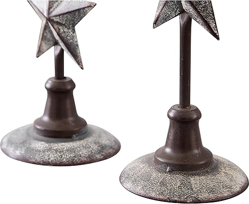 Miniatura 6 de SOFE Juego de 2 portavelas cónico de estrella retro navideña, juego de 2 portavelas cónicos, decoración de candelabros de hierro, decoración del