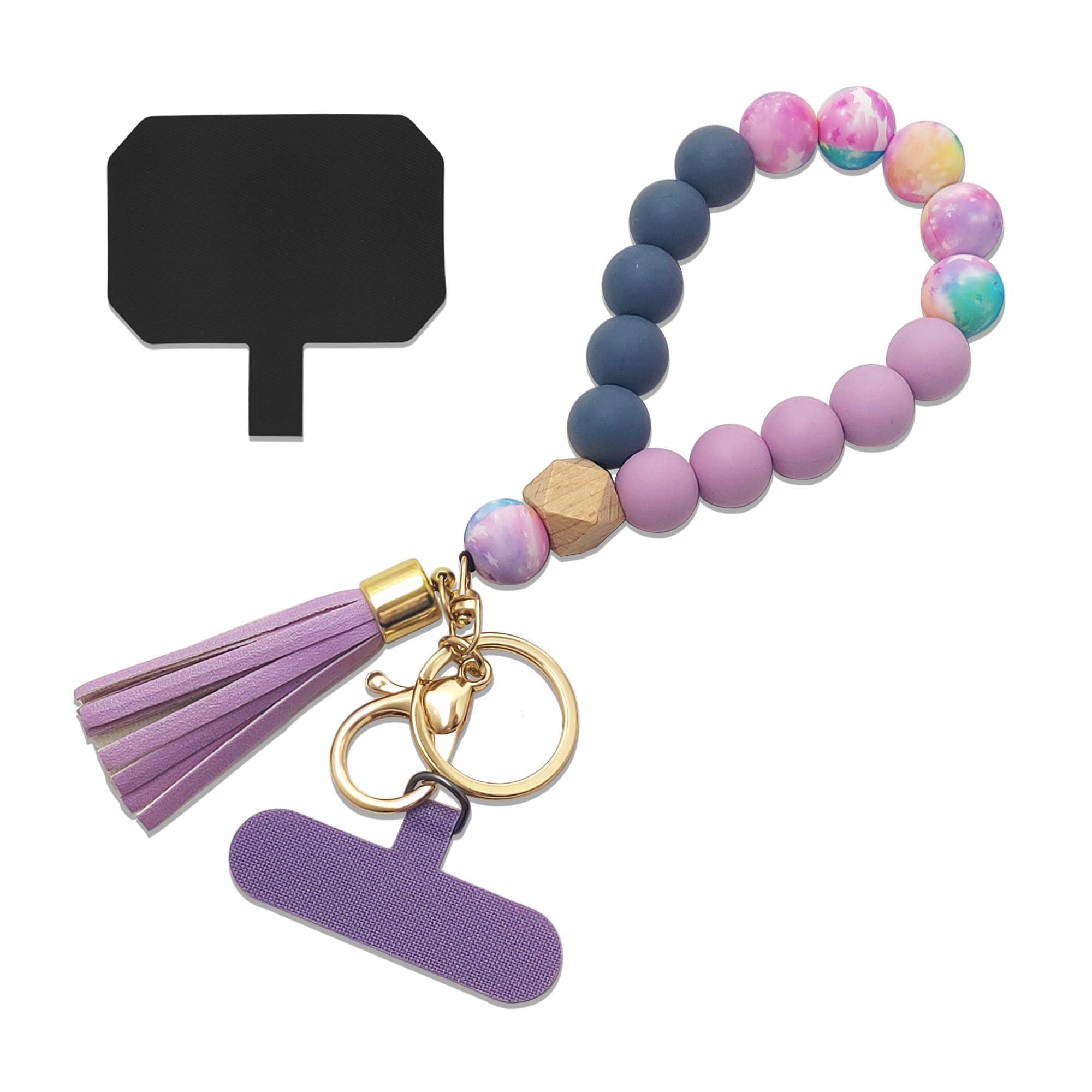 Cute Elastic Silicone Beaded Neck Strap with 2 Fastening Tabs-image-36