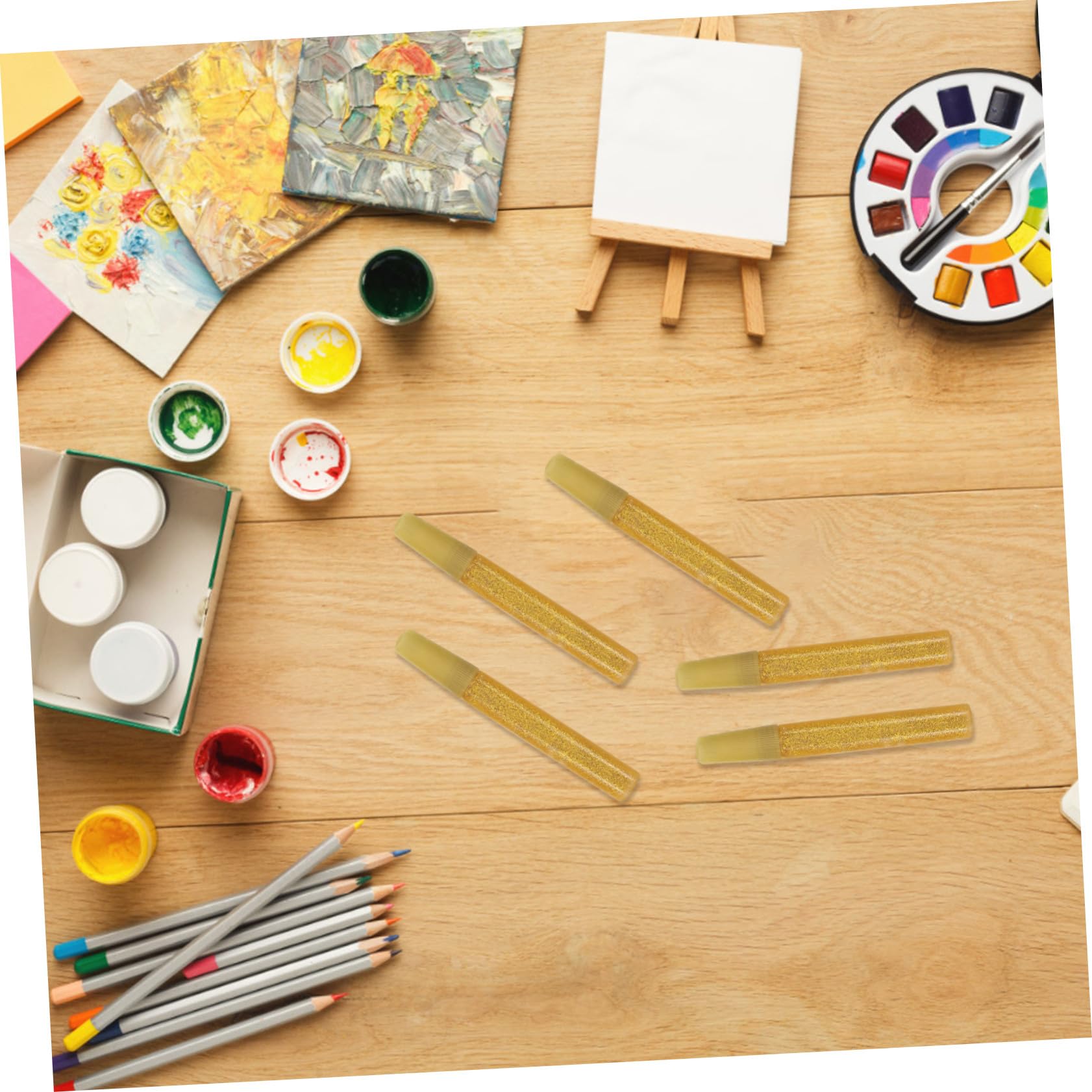 Gold Glitzerkleberstift für Kinder, 50 Stück Selbstgemacht Bastelarbeiten