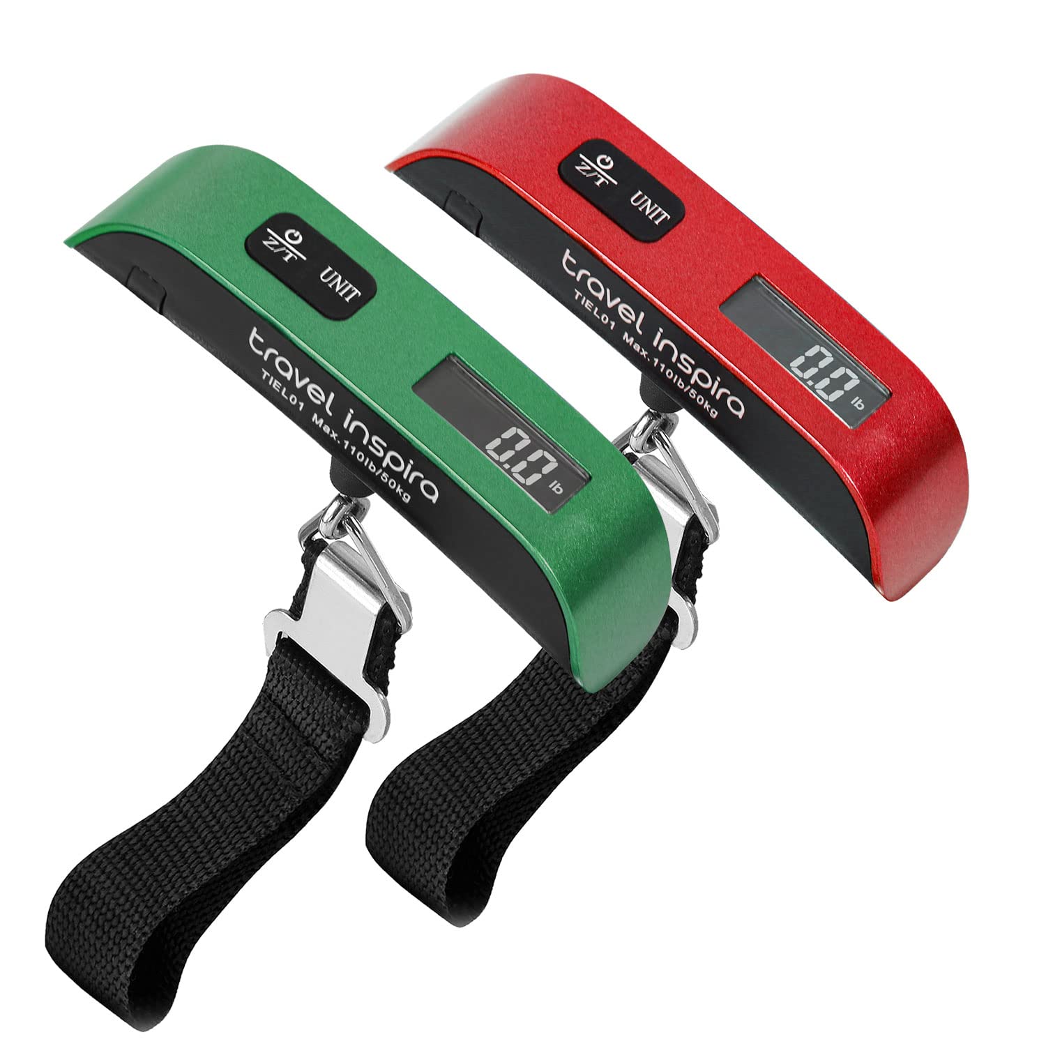 Luggage Scale, Portable Digital Hanging Baggage Scale for Travel, Suitcase Weight Scale with Rubber Paint, Temperature Sensor, 110 Pounds, Battery Included